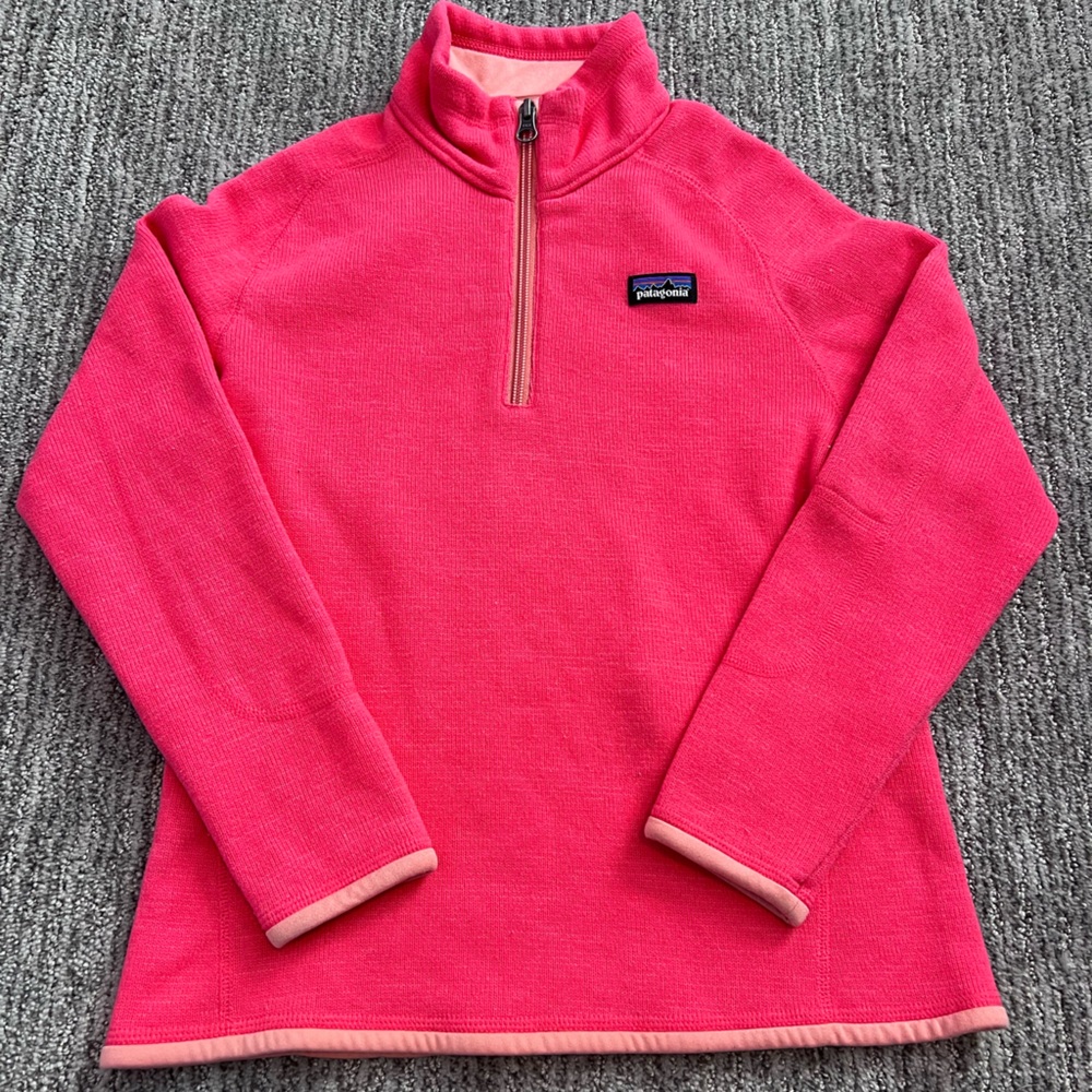 Girl’s Patagonia Pink Quarter-Zip Fleece Pullover